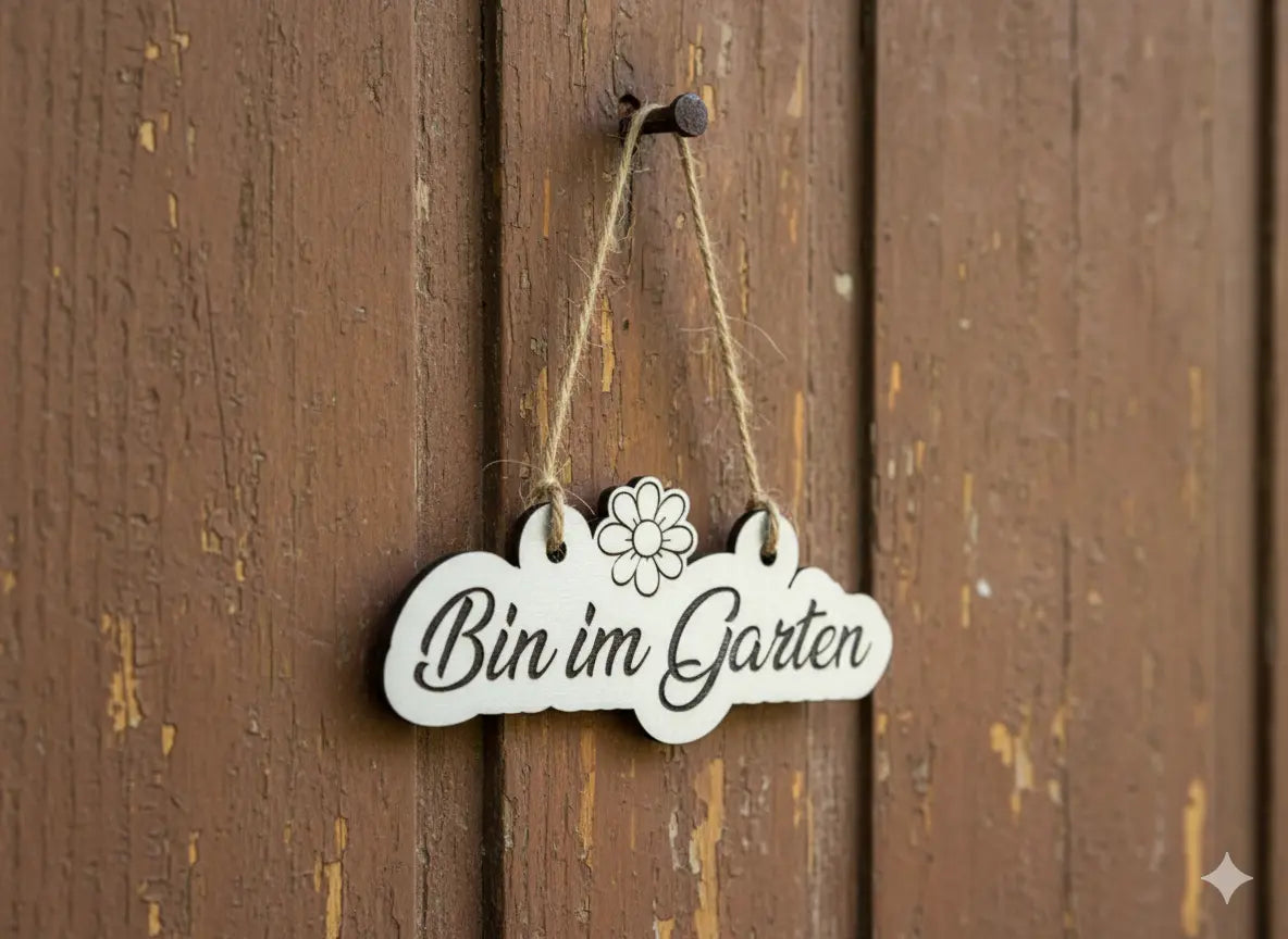 Briefkastenschild Namensschild Holzschild Keine Werbung Keine Zeitung Bin im Garten Mein Shop