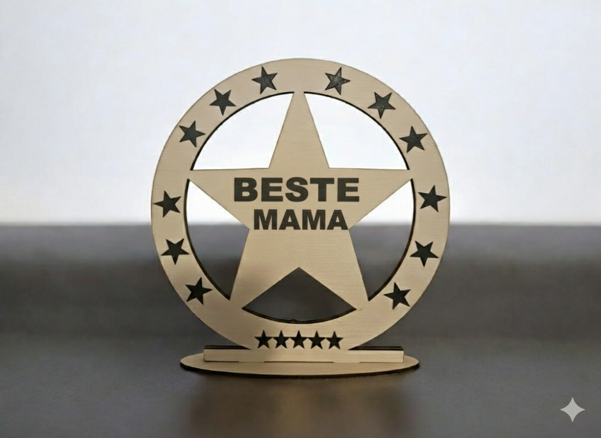 Beste(r) MAMA PAPA Deko Holz Geschenk Weihnachten LED Beleuchtung