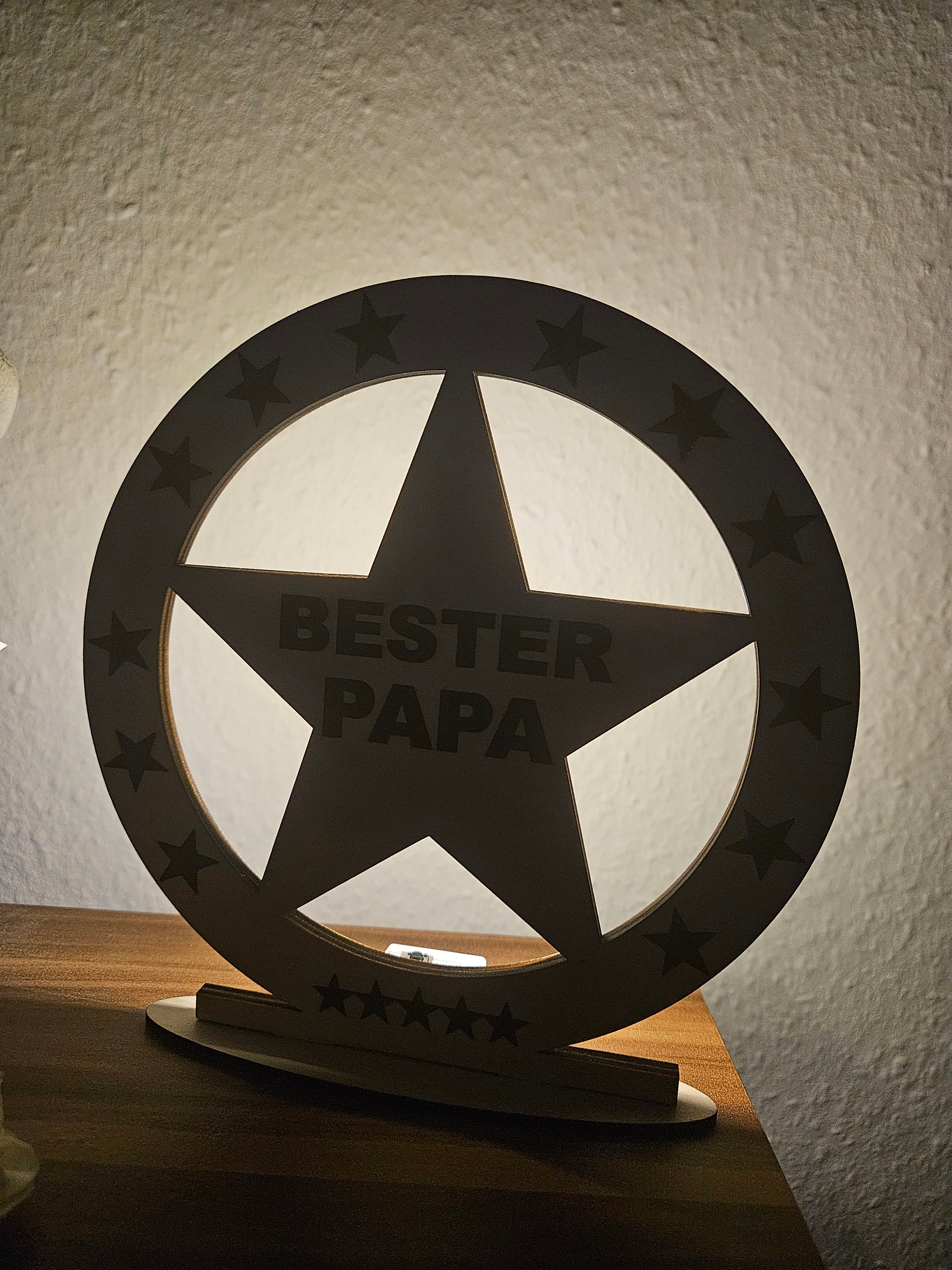 Beste(r) MAMA PAPA Deko Holz Geschenk Weihnachten LED Beleuchtung