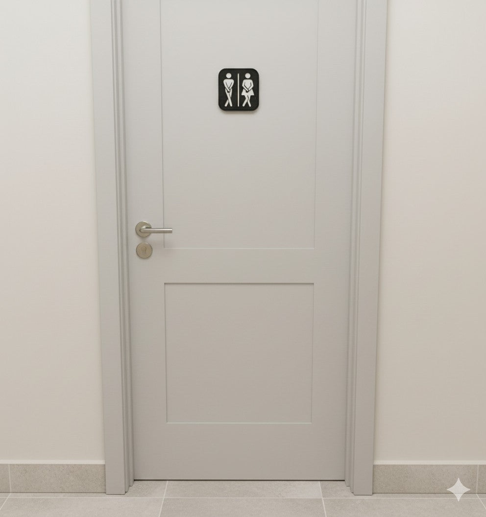 WC Schild Privat oder Gastro Damen - Herren - Behinderten WC La Linea