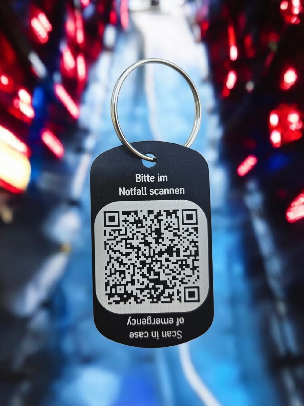 NOTFALL-Kontakt QR CODE Schlüsselanhänger Notfallkarte Senioren Schulkind