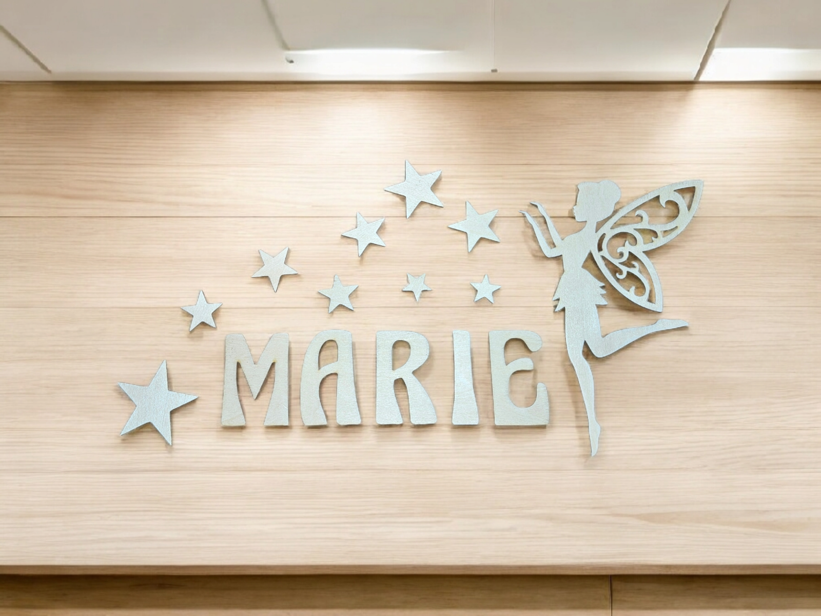 Türschild Namensschild Kinderzimmer Türe Deko Türdeko Kids Zug Fee Sterne Bunt