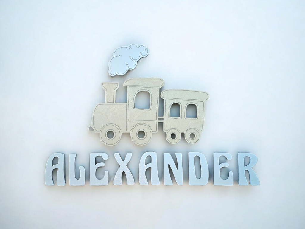 Türschild Namensschild Kinderzimmer Türe Deko Türdeko Kids Zug Fee Sterne Bunt