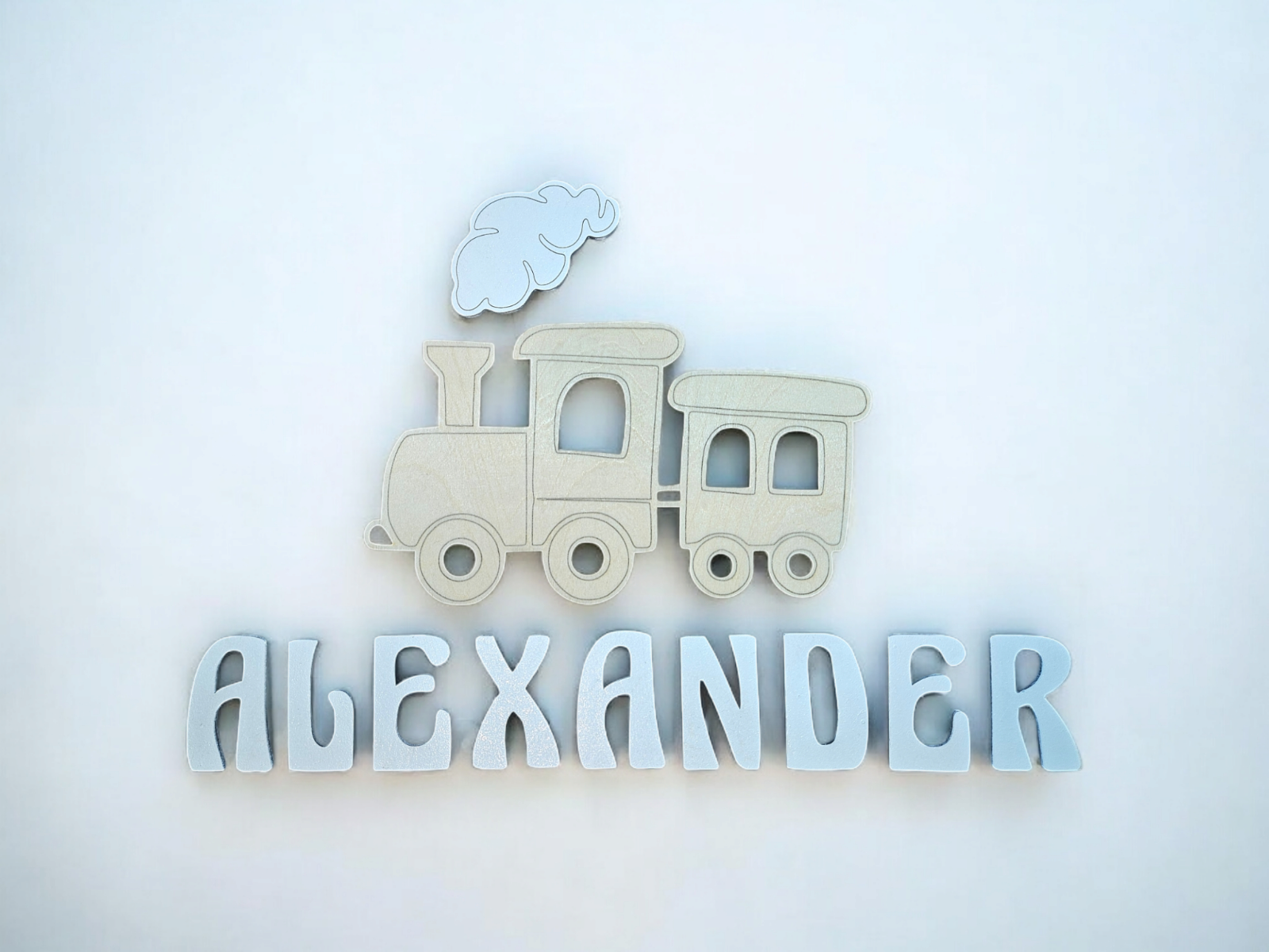 Türschild Namensschild Kinderzimmer Türe Deko Türdeko Kids Zug Fee Sterne Bunt