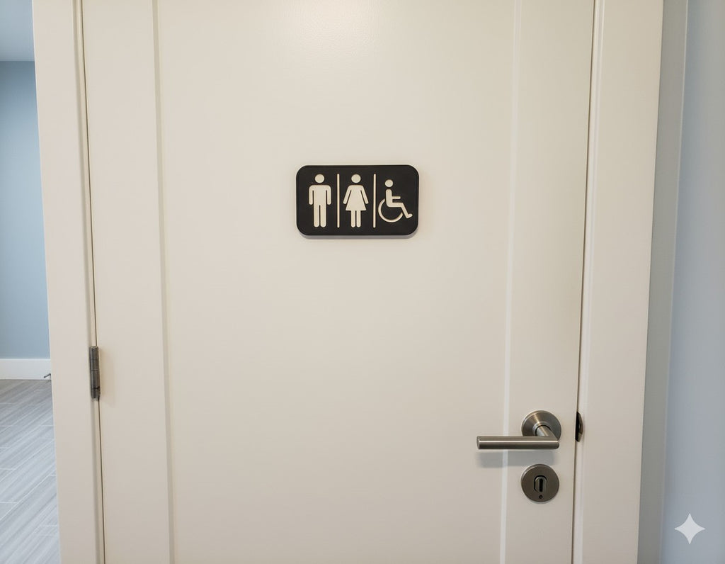 WC Schild Privat oder Gastro Damen - Herren - Behinderten WC La Linea
