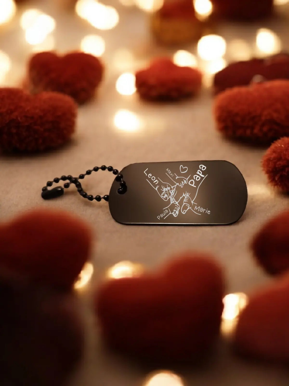 Schlüsselanhänger Vatertag 1-4 Kinderhände personalisiert