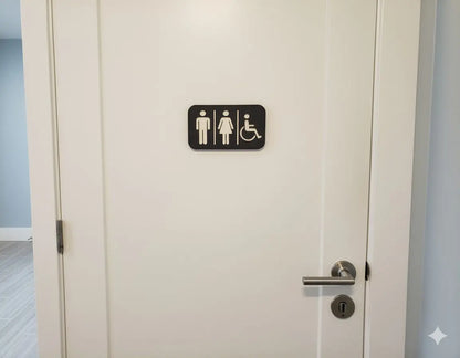 WC Schild Privat oder Gastro Damen - Herren - Behinderten WC La Linea