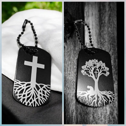 Schlüsselanhänger Kreuz mit Wurzeln Religiös Christlich Jesus Kreuzigung