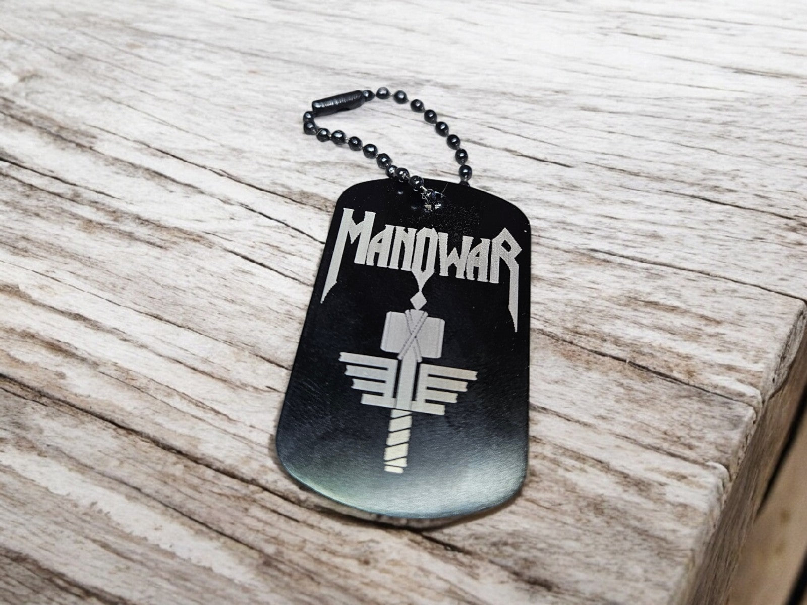 Manowar Schlüsselanhänger personalisierbar Wunschtext