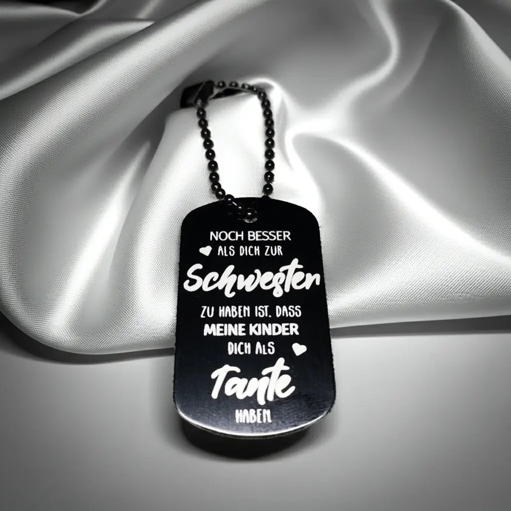 Beste Schwester Schlüsselanhänger personalisierbar Geschenk Laserdesignstudio