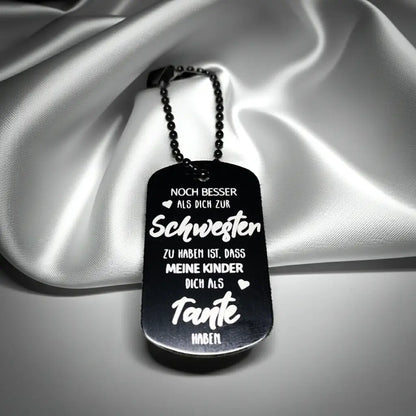 Beste Schwester Schlüsselanhänger personalisierbar Geschenk Laserdesignstudio