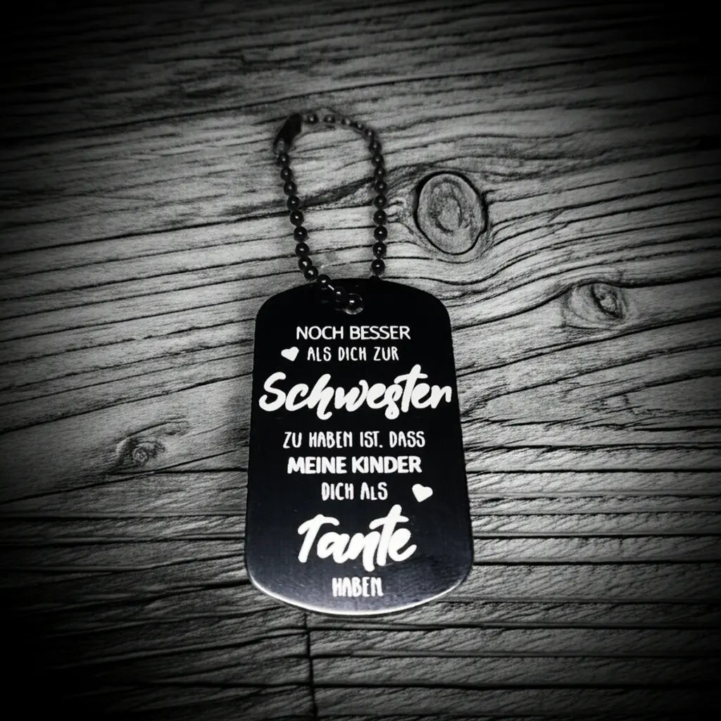 Beste Schwester Schlüsselanhänger personalisierbar Geschenk Laserdesignstudio