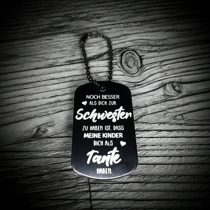 Beste Schwester Schlüsselanhänger personalisierbar Geschenk Laserdesignstudio