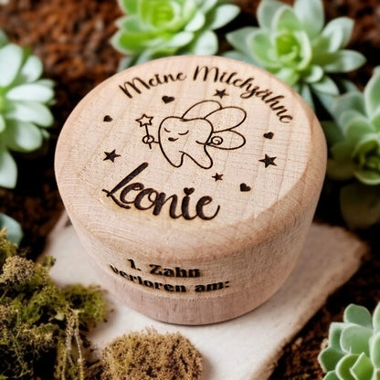Milchzahndose für Jungen und Mädchen personalisierbar Wunschmotiv Name Mein Shop
