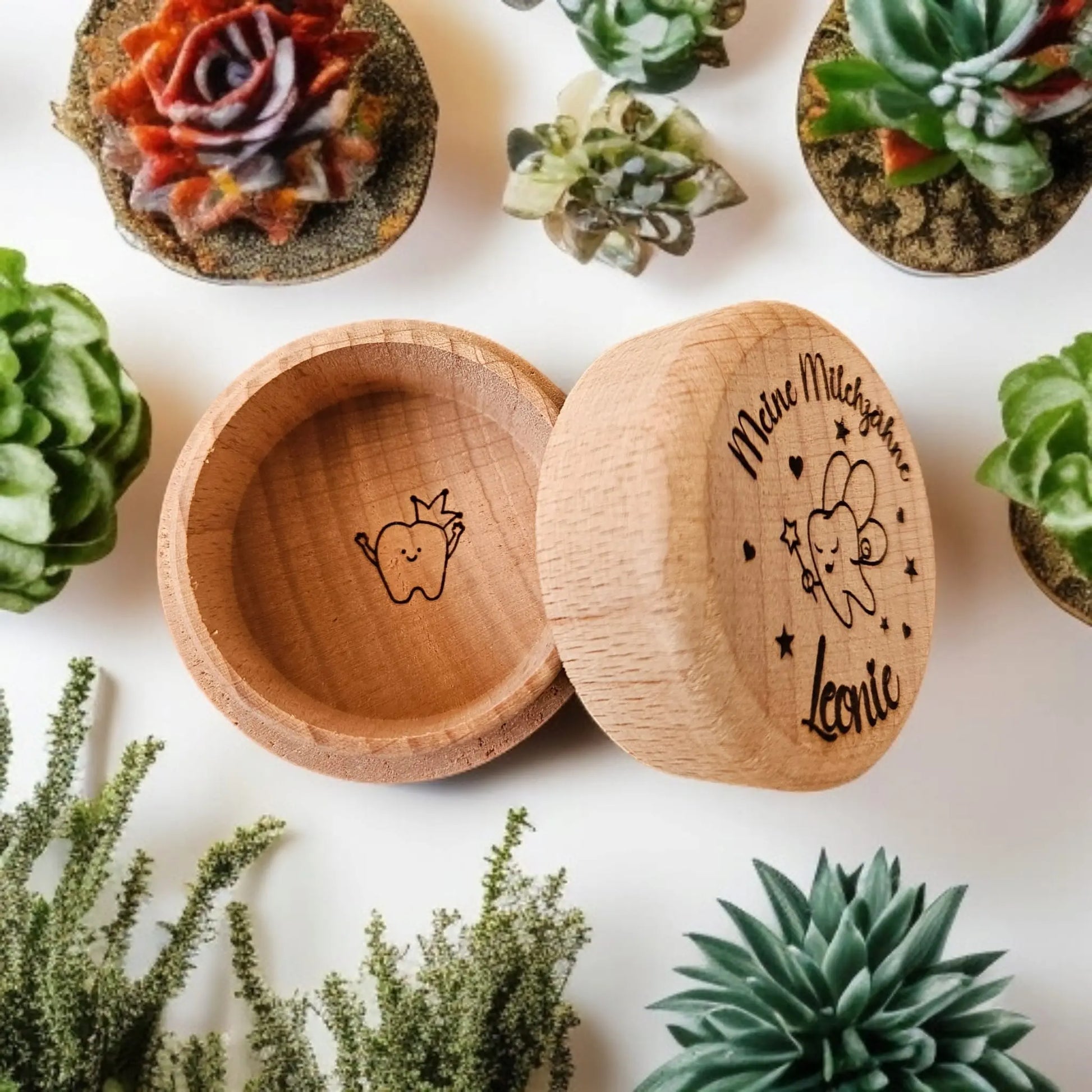 Milchzahndose für Jungen und Mädchen personalisierbar Wunschmotiv Name Mein Shop