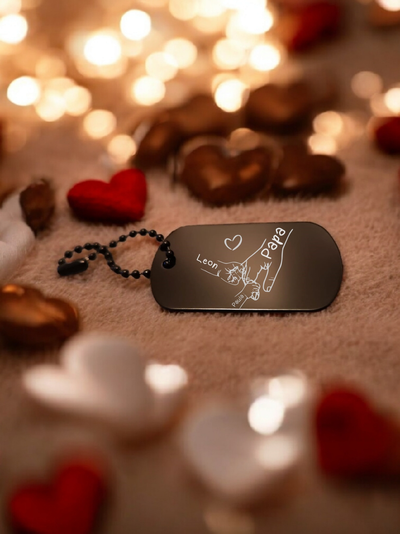 Schlüsselanhänger mit Kinderhänden und Namen personalisiert Wunschtext Weihnachten