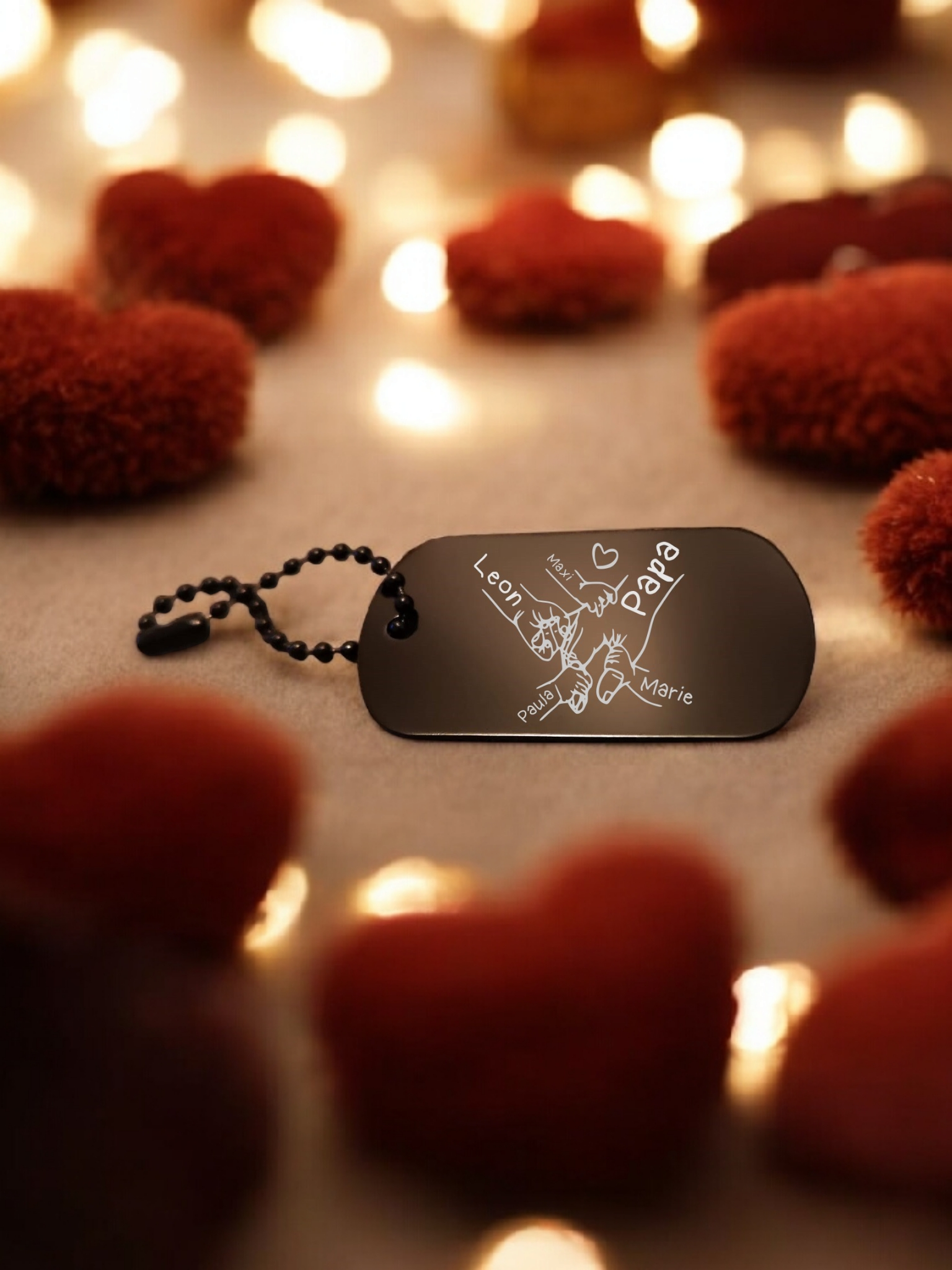 Schlüsselanhänger mit Kinderhänden und Namen personalisiert Wunschtext Weihnachten