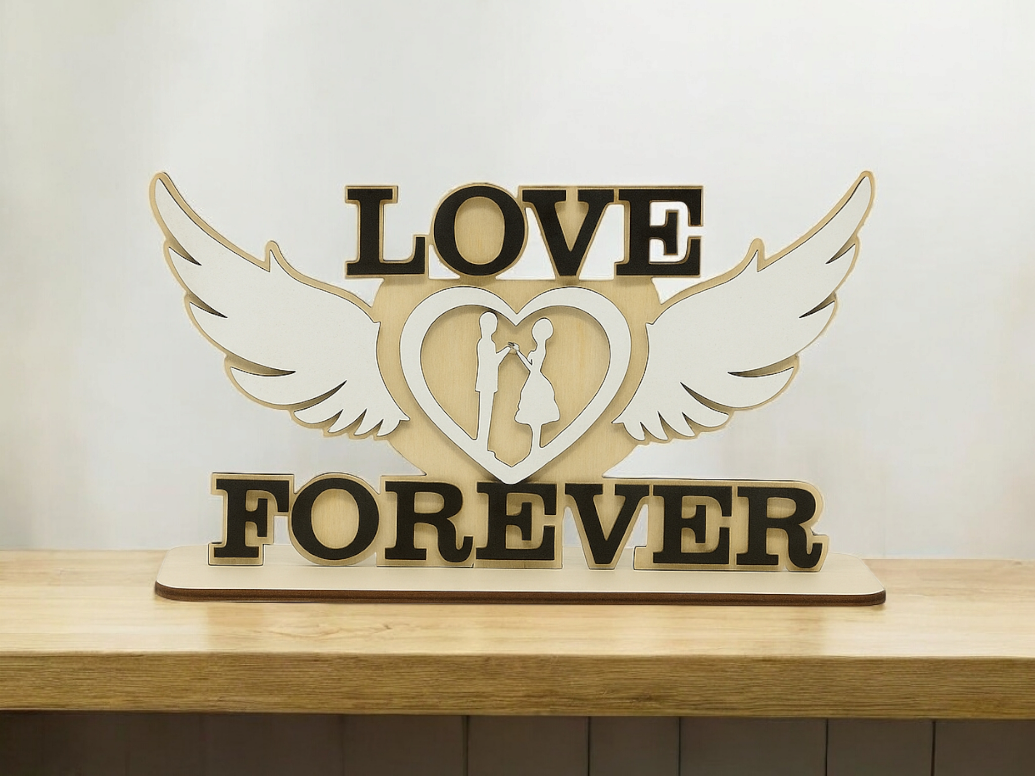 Aufsteller zur Hochzeit, Geschenk, Weihnachten, Liebe, Brautpaar Holz