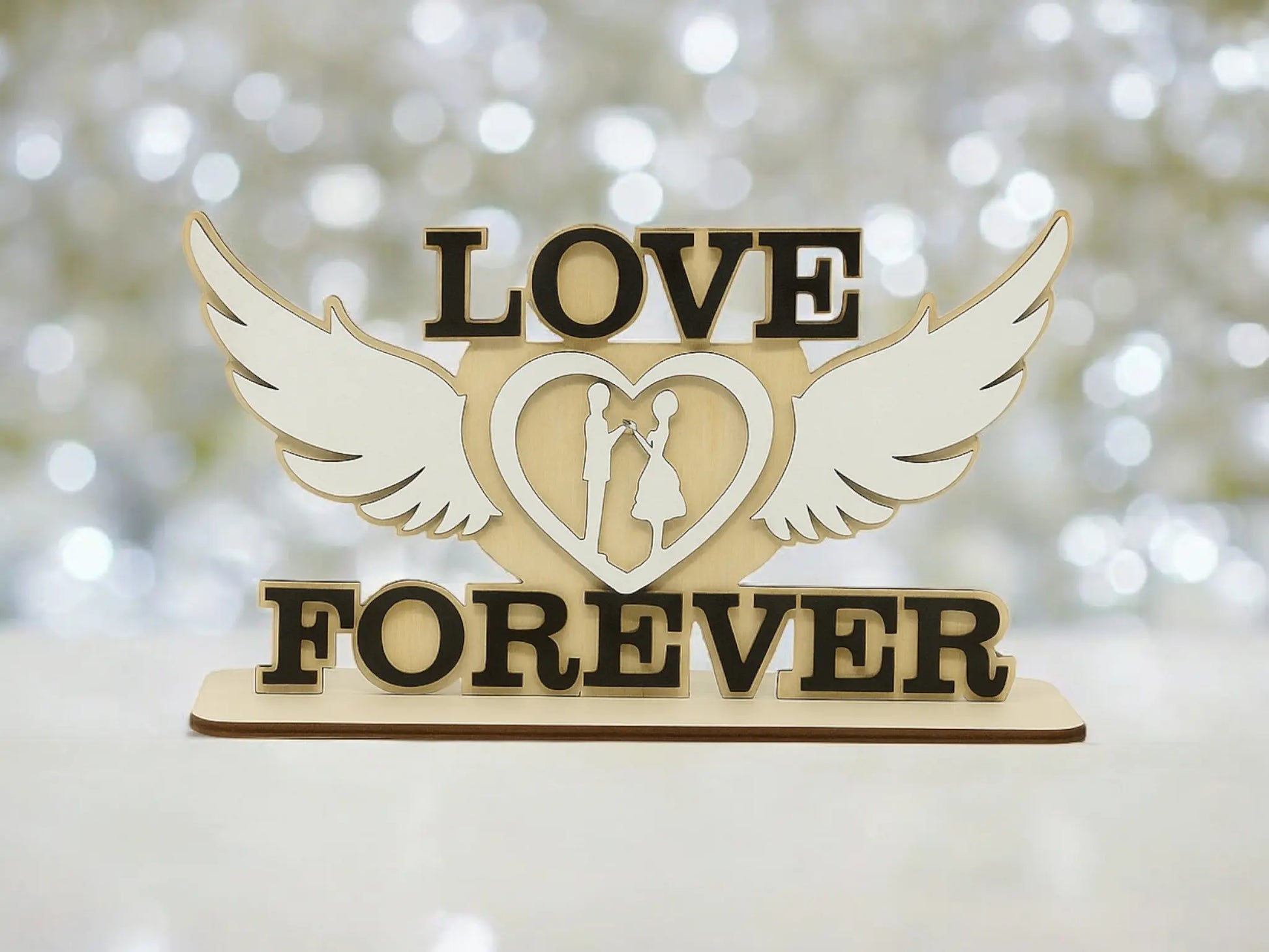 Aufsteller zur Hochzeit, Geschenk, Weihnachten, Liebe, Brautpaar Holz Mein Shop