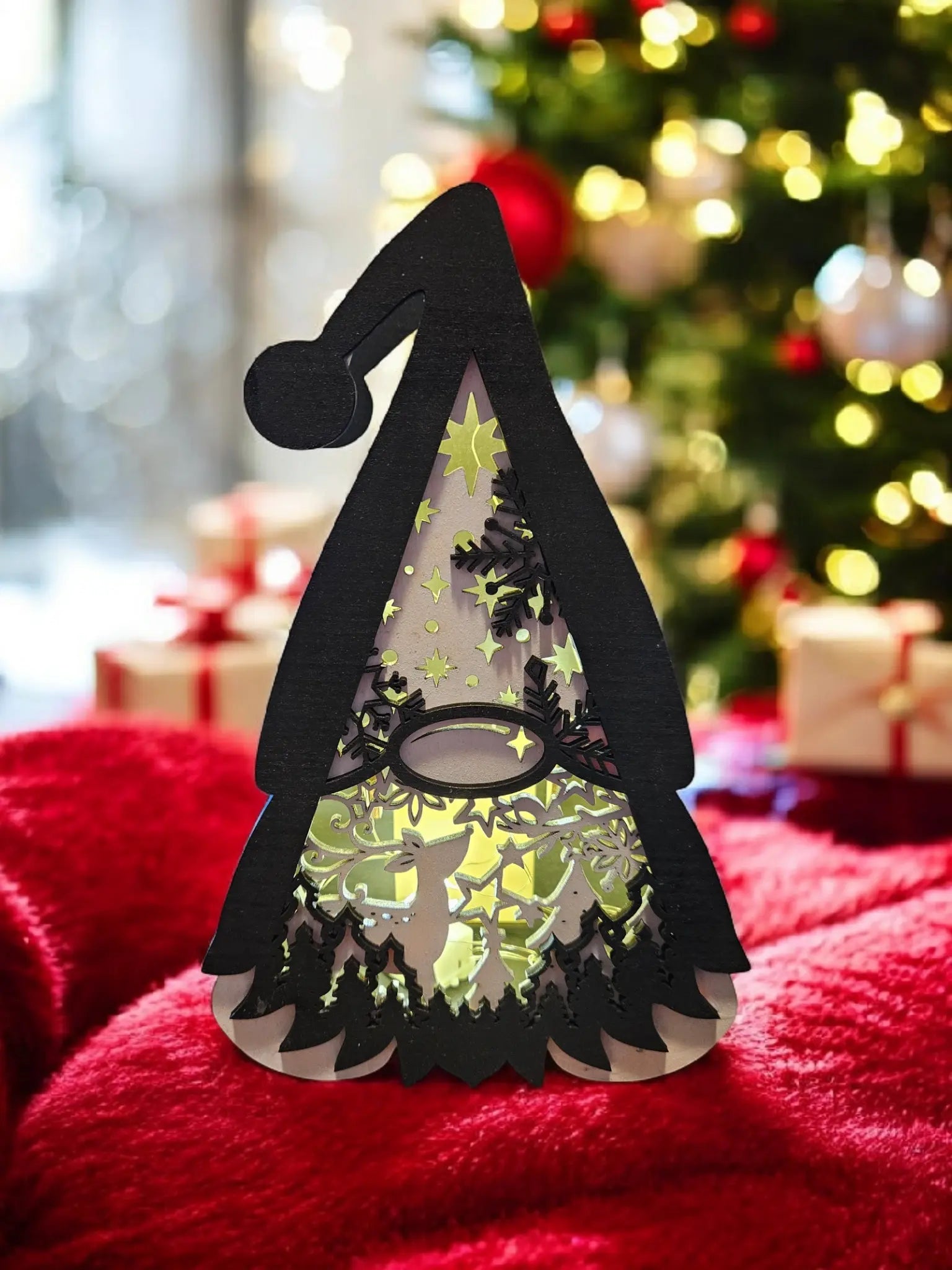 Wichtel Weihnachtsdeko Dekoration Weihnachtswichtel Lichterkette Kerzenhalter