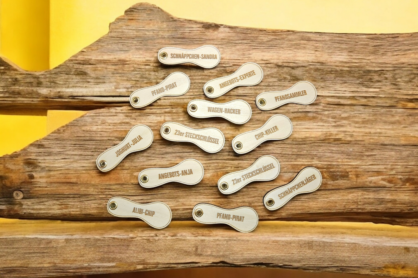 Einkaufswagenlöser Einkaufs-Chip aus Holz mit (Wunsch) Gravur