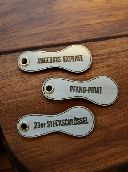 Einkaufswagenlöser Einkaufs-Chip aus Holz mit (Wunsch) Gravur