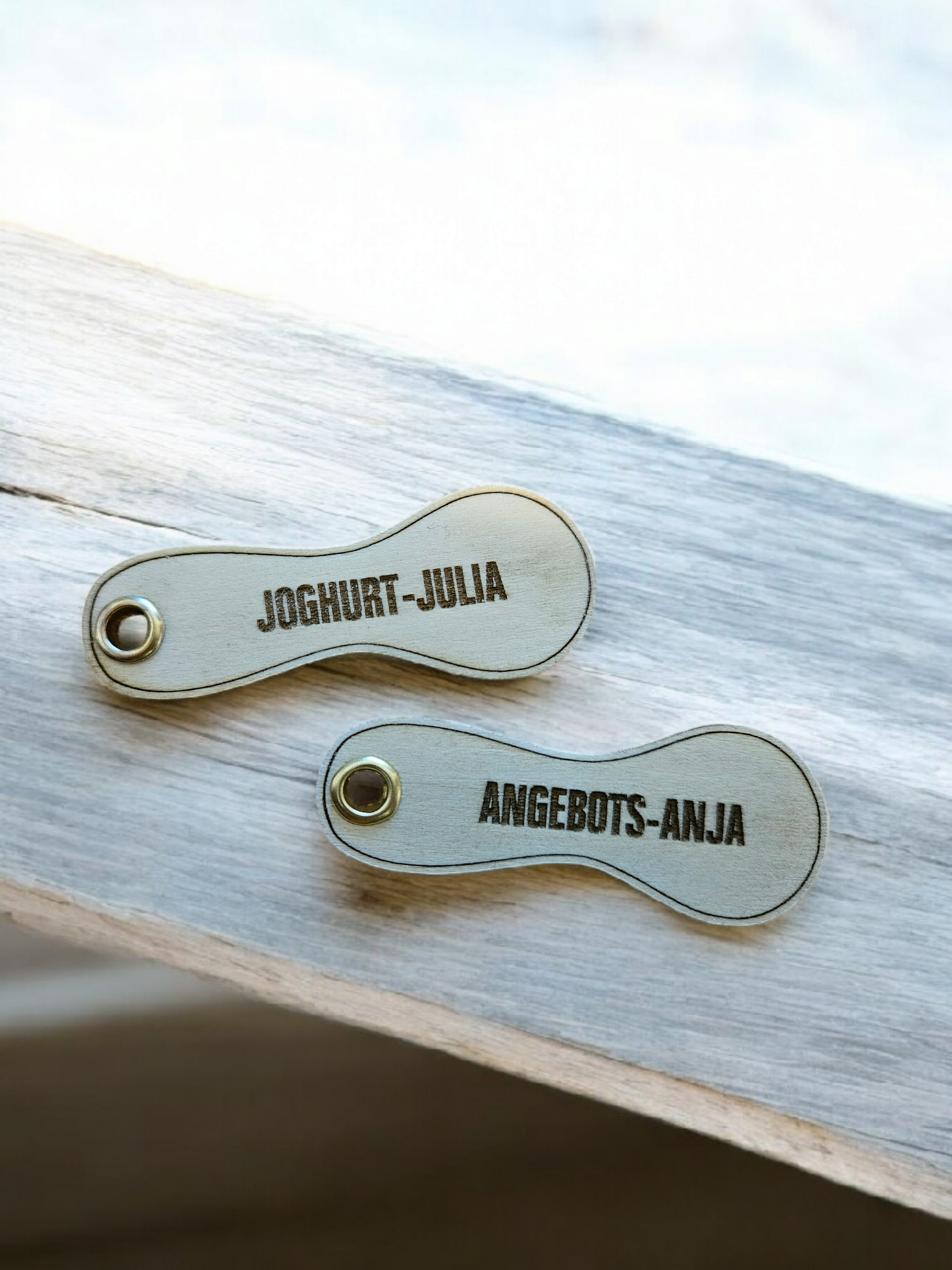 Einkaufswagenlöser Einkaufs-Chip aus Holz mit (Wunsch) Gravur