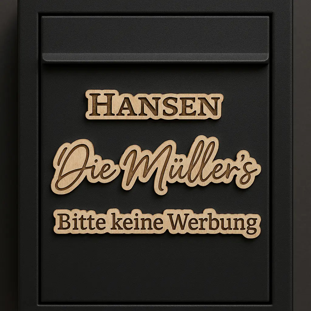 Briefkastenschild Namensschild Holzschild Keine Werbung Keine Zeitung Bin im Garten Mein Shop